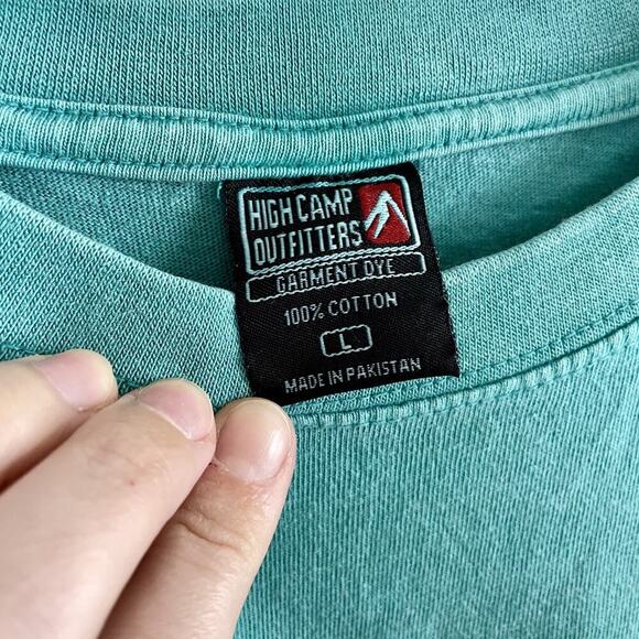 Vintage High Camp Outfitters Size Large T-Shirt - Green Lake Tahoe 100% Cotton - Picture 3 of 9